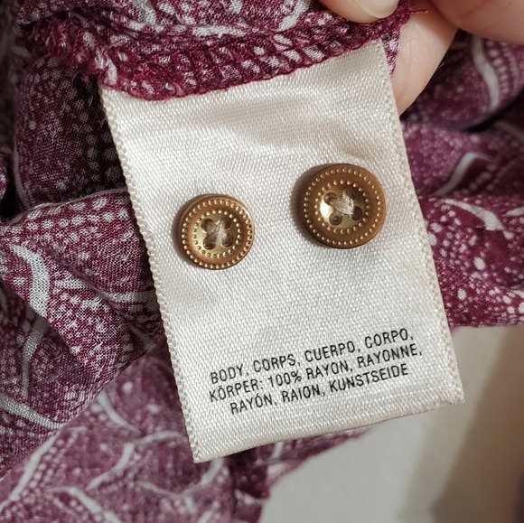 ANTHROPOLOGIE MAEVE Orlo Bib Buttondown Purple White Size XS - Picture 8 of 10